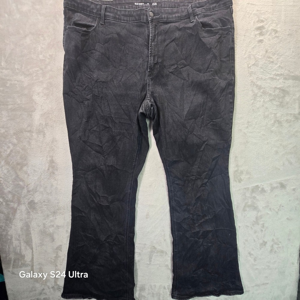 Old Navy High Rise Flare Jeans Washed Black Size 24 Long Classic 5-Pocket Denim